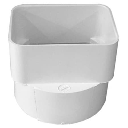 Caracteristicas Anadidas 3 x 4 x 4 in. Sewer & Drain Downspout Adapter, White CA2158004